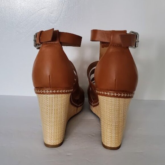 Dolce Vita DV EUC Tan & Beige Platform Wedge Sandals w/ Rubber Sole - Size 10 - Picture 7 of 14